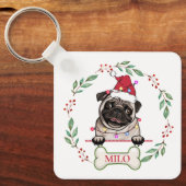 British Bull Dog gepersonaliseerd kerstcadeau Sleutelhanger (Voorkant)