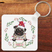 British Bull Dog gepersonaliseerd kerstcadeau Sleutelhanger (Achterkant)