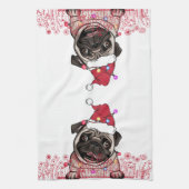 British Bull Dog gepersonaliseerd kerstcadeau Theedoek (Verticaal)