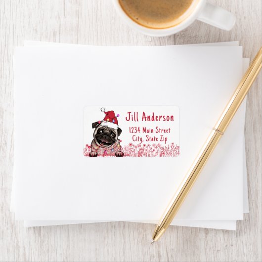 British Bull Dog gepersonaliseerde hand tekening Etiket (Insitu)