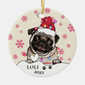 British Bull Dog gepersonaliseerde hand tekening Keramisch Ornament (Voorkant)