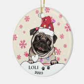 British Bull Dog gepersonaliseerde hand tekening Keramisch Ornament (Links)