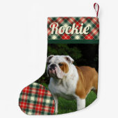 British Bull Dog gepersonaliseerde Kerstmis Kleine Kerstsok (Achterkant)