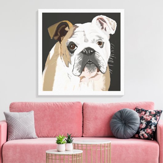 British Bulldog Canvas Afdruk (Insitu (Woonkamer))