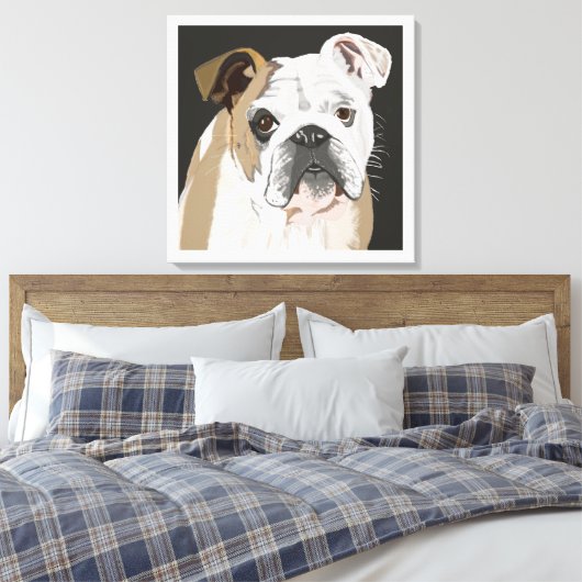 British Bulldog Canvas Afdruk (Insitu (Slaapkamer))