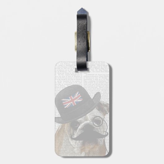 British Bulldog en Bowler Pet Bagagelabel (Achterkant verticaal)