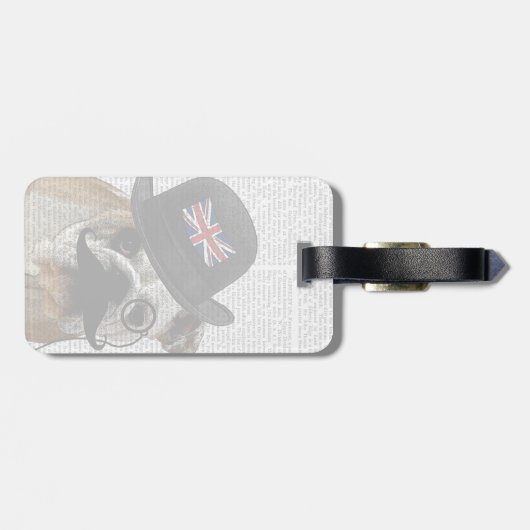 British Bulldog en Bowler Pet Bagagelabel (Achterkant horizontaal)