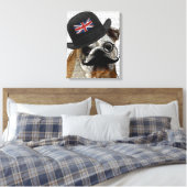 British Bulldog en Bowler Pet Canvas Afdruk (Insitu (Slaapkamer))