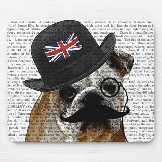 British Bulldog en Bowler Pet Muismat (Voorkant)