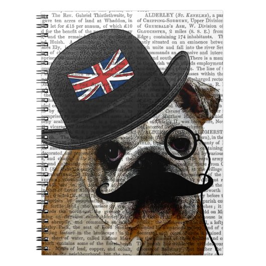 British Bulldog en Bowler Pet Notitieboek (Voorkant)