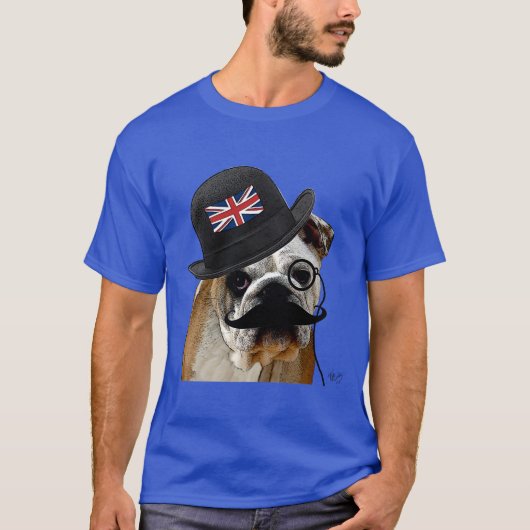 British Bulldog en Bowler Pet T-shirt (Voorkant)