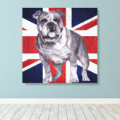 British Bulldog - Engels Bulldog Canvas Afdruk (Insitu (Houten vloer))