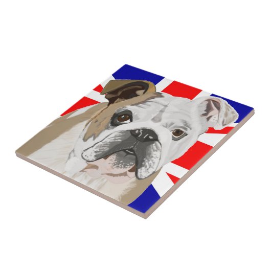 British Bulldog met Union Jack Tegeltje (Zijkant)