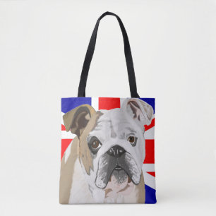 British Bulldog met Union Jack Tote Bag