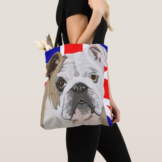 British Bulldog met Union Jack Tote Bag (Dichtbij)