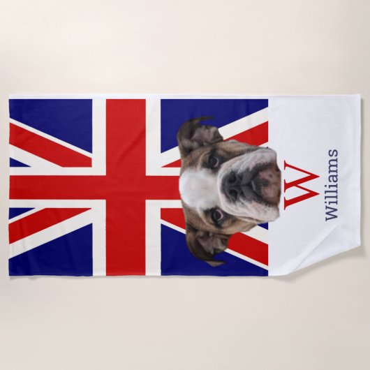 BRITISH BULLDOG Monogram Beach Towel Strandlaken (Voorkant)