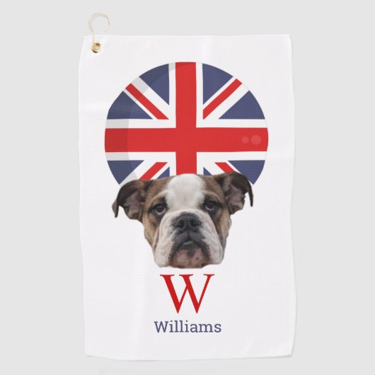BRITISH BULLDOG Monogram Golfhanddoek (Voorkant)