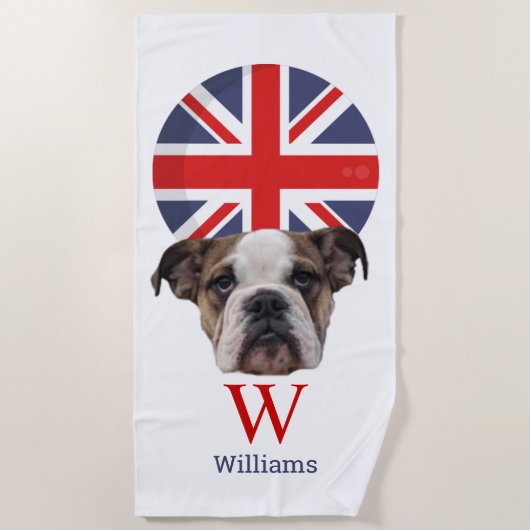 BRITISH BULLDOG Monogram Strandlaken (Voorkant)