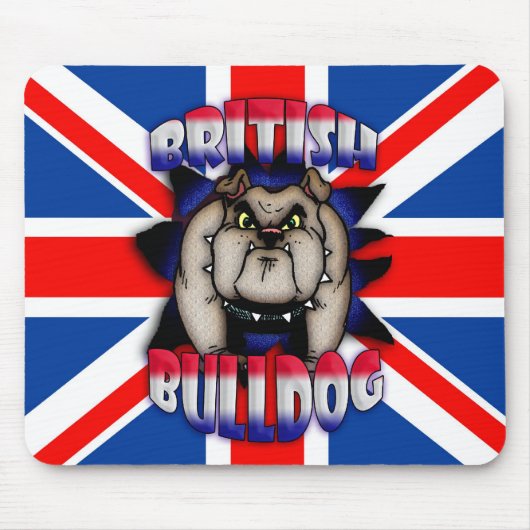 British Bulldog Mousemat Mousepad, Union Jack Muismat (Voorkant)