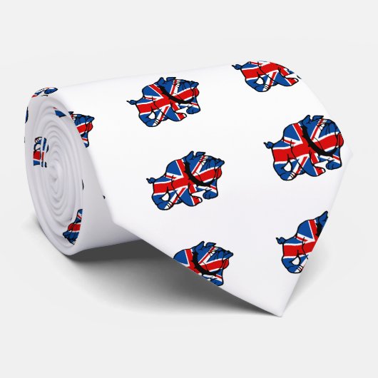 British Bulldog patriotic British Stropdas (Opgerold)