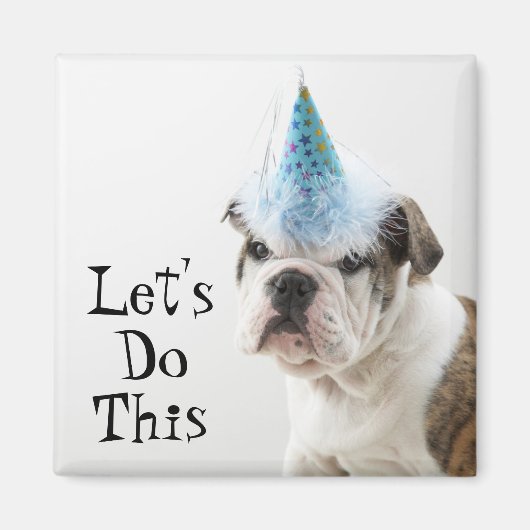 British Bulldog Puppy die een Pet van een partij b Magneet (Voorkant)