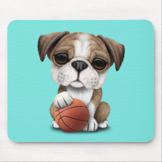 British Bulldog puppy play met honkbal Muismat