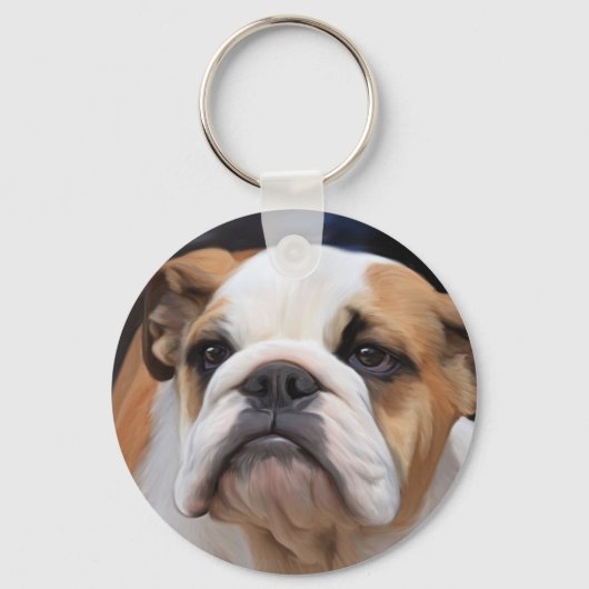 British Bulldog puppy Sleutelhanger (Voorkant)