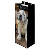 British Bulldog puppy Wijn Cadeautas (Achterkant Gekanteld)