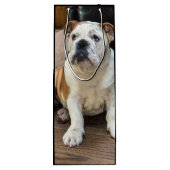 British Bulldog puppy Wijn Cadeautas (Achterkant)