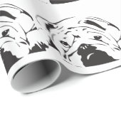 British Bulldog Stencil Cadeaupapier (Rol Hoek)