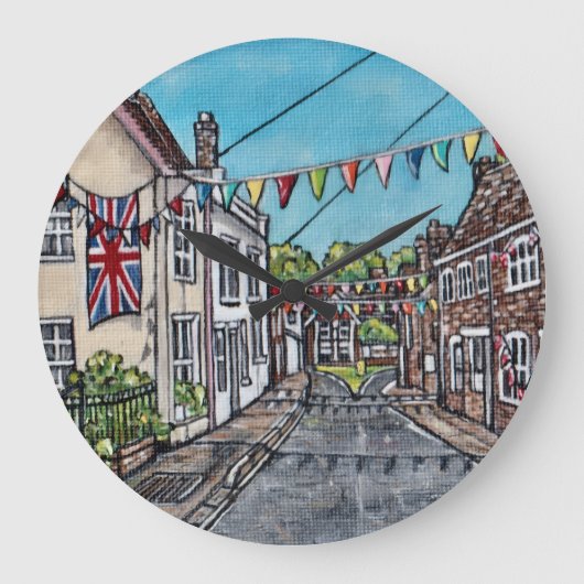 British Bunting Original Acrylic Painting Grote Klok (Voorkant)