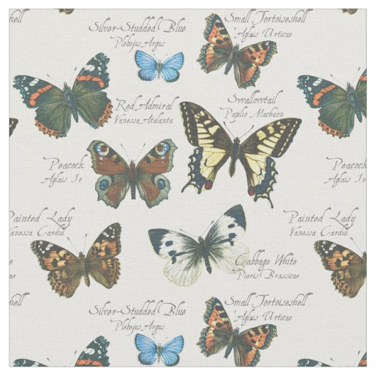 British Butterflies Fabric Stof (Close Up)