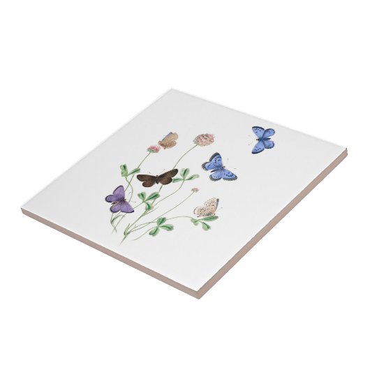 British Butterflies op Clover Ceramic Tile Tegeltje (Zijkant)