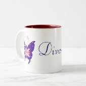 British Butterfly Diva Tweekleurige Koffiemok (Voorkant links)