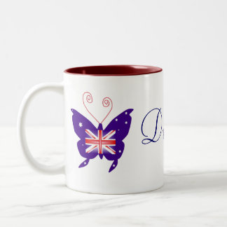 British Butterfly Diva Tweekleurige Koffiemok