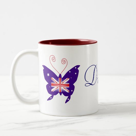 British Butterfly Diva Tweekleurige Koffiemok (Links)
