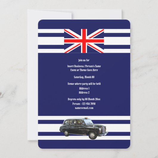British cab Union Jack vlag Britse themafactor Kaart (Voorkant)