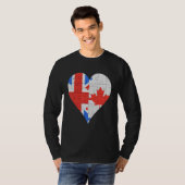 British Canadian Flag Heart 1 T-shirt (Voorkant volledig)