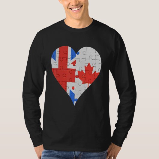 British Canadian Flag Heart 1 T-shirt (Voorkant)