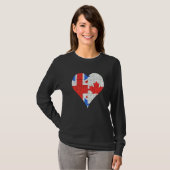 British Canadian Flag Heart T-shirt (Voorkant volledig)