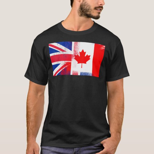 British Canadian Half Canada Half UK Flag Essentia T-shirt (Voorkant)