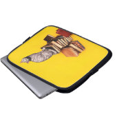 British Cat on a stack of books Laptop Sleeve (Voorkant onderkant)