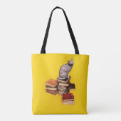 British Cat on a stack of books Tote Bag (Achterkant)