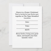 British Christmas Party Reindeer Bartender Kaart (Achterkant)