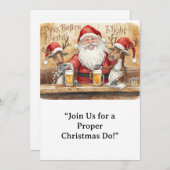 British Christmas Party Reindeer Bartender Kaart (Voorkant / Achterkant)