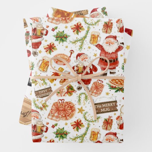 British Christmas Wrapping Paper Santa Claus (In situ)