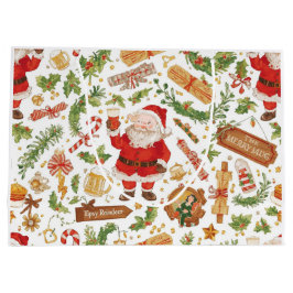 British Christmas Wrapping Paper Santa Claus Groot Cadeauzakje