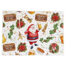 British Christmas Wrapping Paper Santa Claus Groot Cadeauzakje
