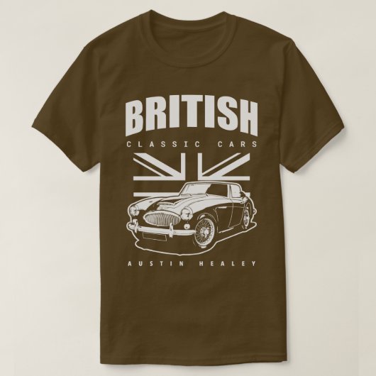 British Classic Car Austin Healey Long Slapeve T-shirt (Design voorkant)