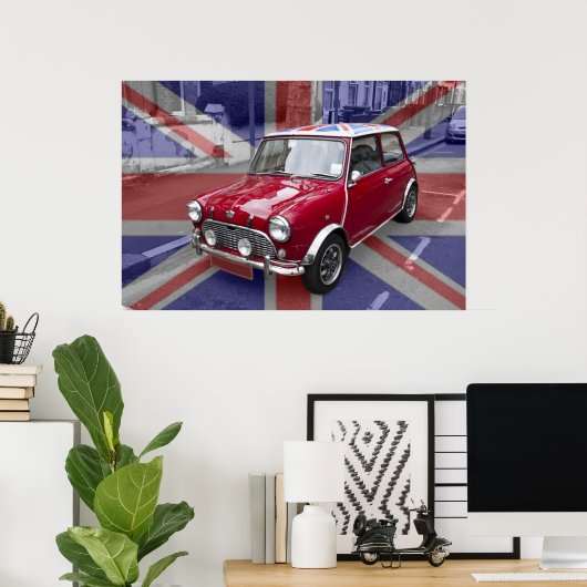 British Classic Mini car Poster (Thuiskantoor)